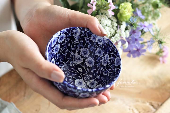 Burleigh ブルーキャリコ シュガーボウル ミニプレート イギリス食器 Burleigh ブルーキャリコ シュガーボウルL